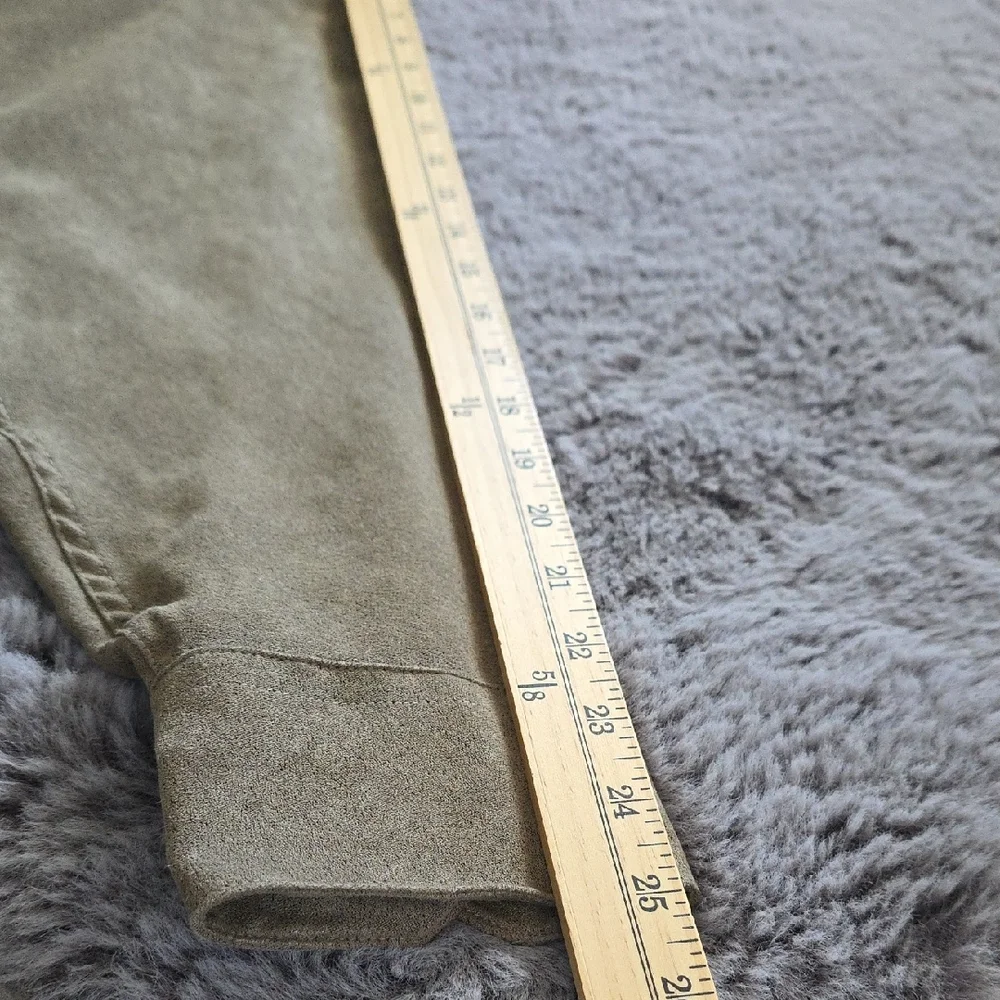 Geoffrey Beene Khaki Olive Microsueded Button Down Shirt Relaxed Large - Picture 11 of 14